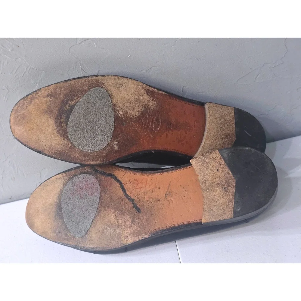 Harold Powell Mens Black Leather Penny Loafers Made in Italy HV 1500 Size 11.5 M